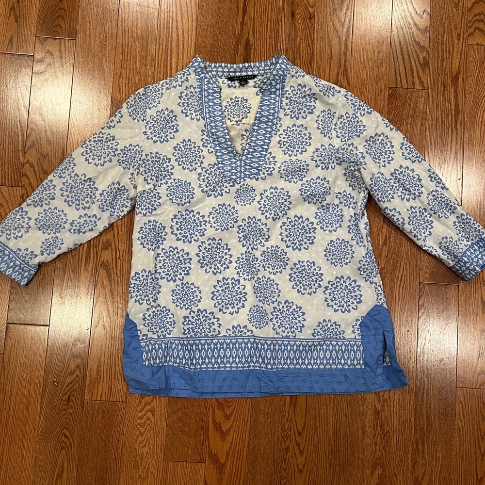 Zac & Rachel Blue and White Tunic Top
